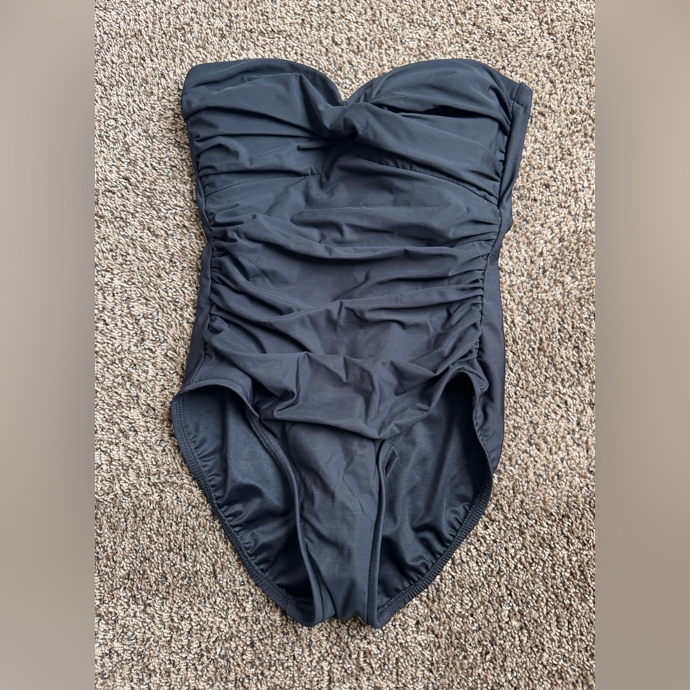 Black Ruched Swimsuit